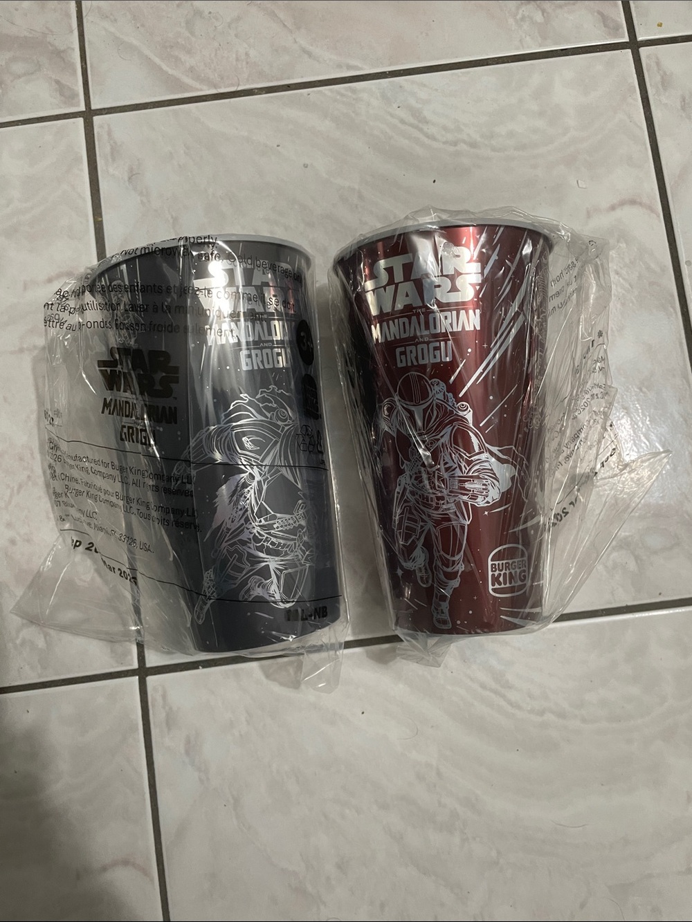 Star Wars The Mandalorian Grogu Metallic Red and black Collectible Cups